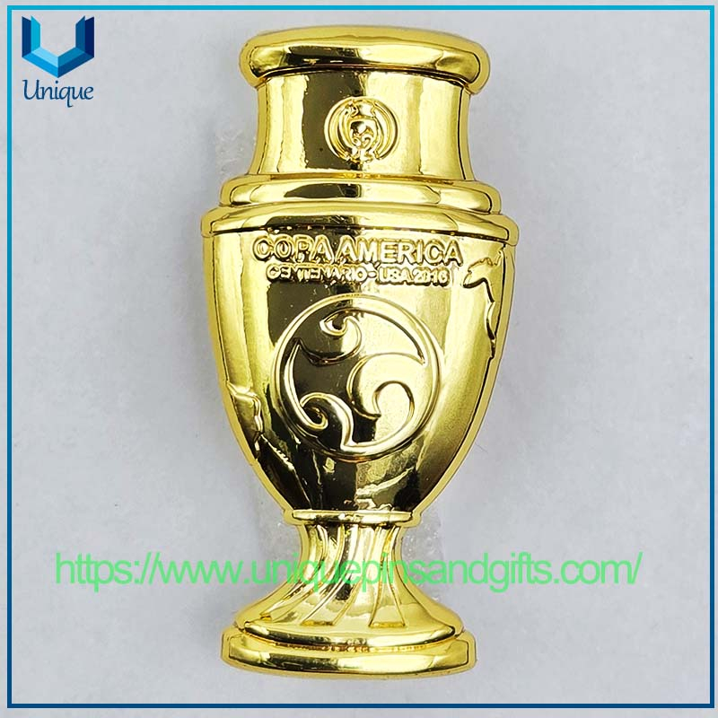 Customized 3D Metal Commemorative Brooch Badge Emblem School Badge Zinc Alloy Plating Gold/Silver COPA AMERICA CENTENARIO-USA 2018 Enamel Lapel Pin Badge