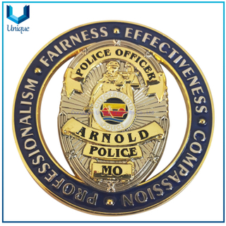 Customize Design Commemorative Coin, 3D Police Coin, Gold / Silver two Tone plated Military Medal Coin, Soft Enamel Coin For Honor