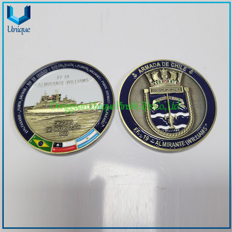 2 inch Chile Military Navy souvenir Dual side 3D Challenge coi-5