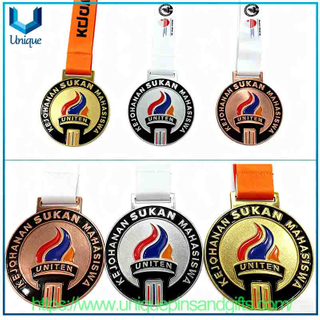 Custom Design Malaysia 3D Metal Medal, School Medal, Sports Medal,Marathon Medal with Ribbon