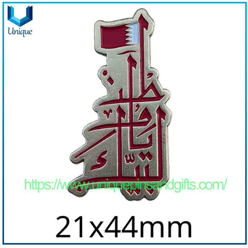 Wholesale Qatar's National Map Flags, National Emblems Badges, Mobile Phones Sticker, Metal Chest Badges for Festival Tourism Commemorative Gifts