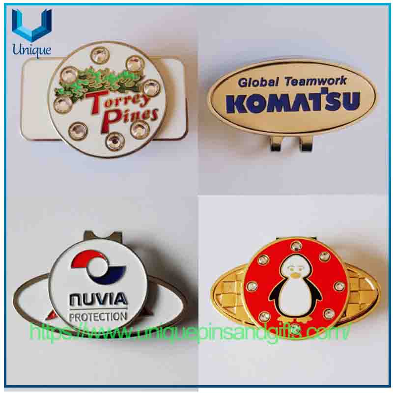 New Golf Metal Marker Coin Silver Ball Position Marker 2520 Magnetic Ball Marker Cap Clip Golf Accessories