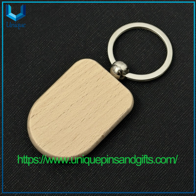 DIY Laser Engraving Character Pattern Solid Wood Keychaien