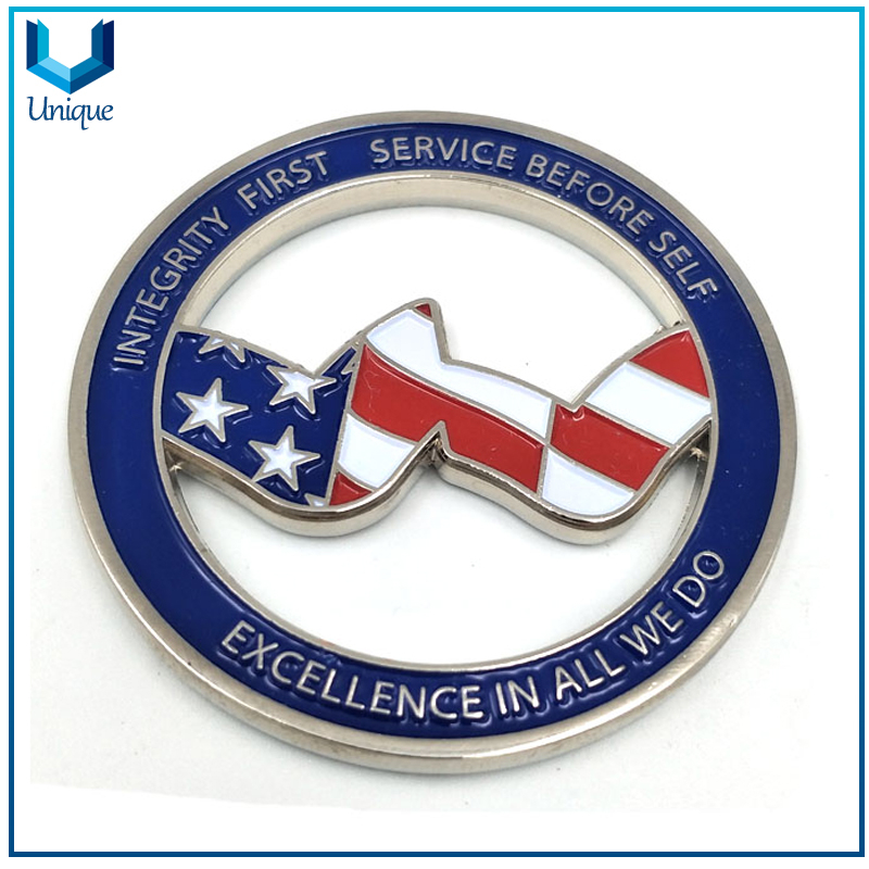 China Wholesale Challenge Coin Factory,Hollow Out Coin, Cut Out Coin, Dimaond Edge Coin, Division Chief Gold Coin