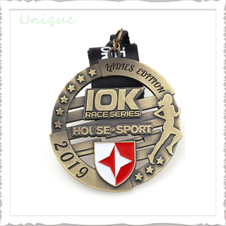10K Female Running Medal, Custom Logo Wholesale Zinc Alloy Soft Enamel Sports Award Souvenir Metal Medal