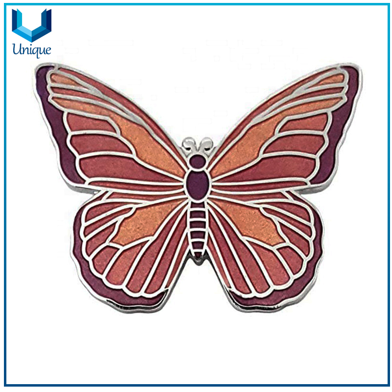 Metal Butterfly Lapel Pin, Garment Brooch, Hat Docoration Pin, Name Emblem, Rainblow Lapel Pin,Personalized Promotional Gift Pins