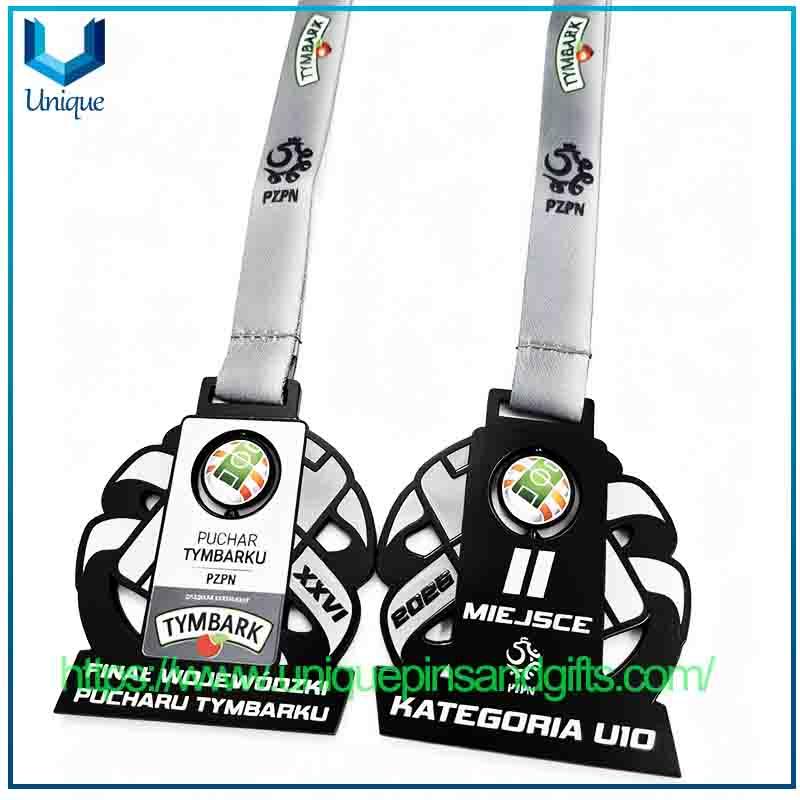 Custom Polish PZPN Sports Event Metal Medals with Ribbon