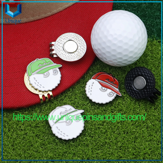 New Golf Ball Marker Hat Clip Metal Manganese Steel Hat Clip Enamel Glazed Golf Ball Markers