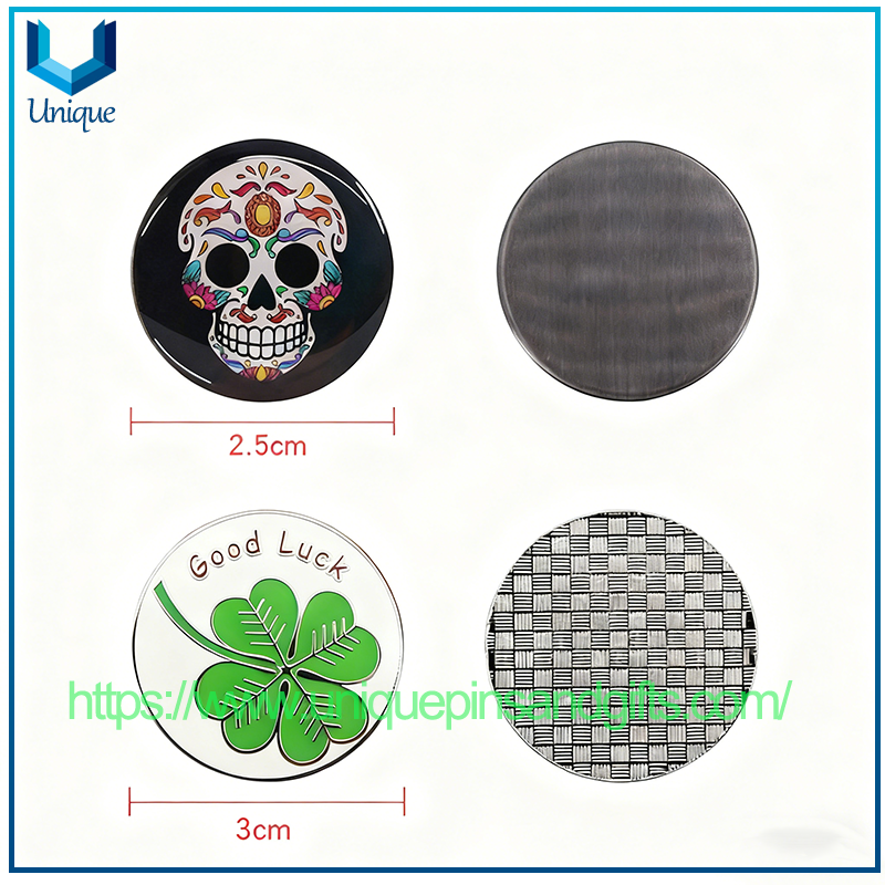 Golf Hat Clip 25mm Mark Round Ball Position Marker Metal Blank Magnetic Mark Emblem Golf Mark Putting Green Sign
