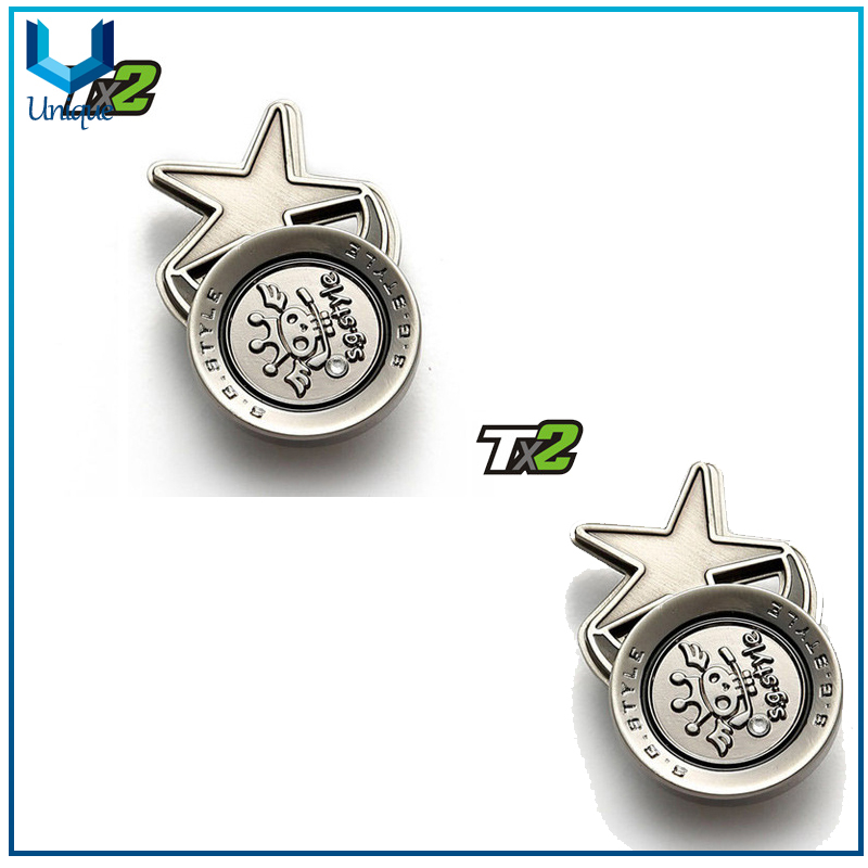 T2 Gallaway Golf Hatclip with Customize Logo, Metal Golf Hatclip in Star Shape, Zinc Alloy Soft Enamel Hatclip Golf Ballmarker