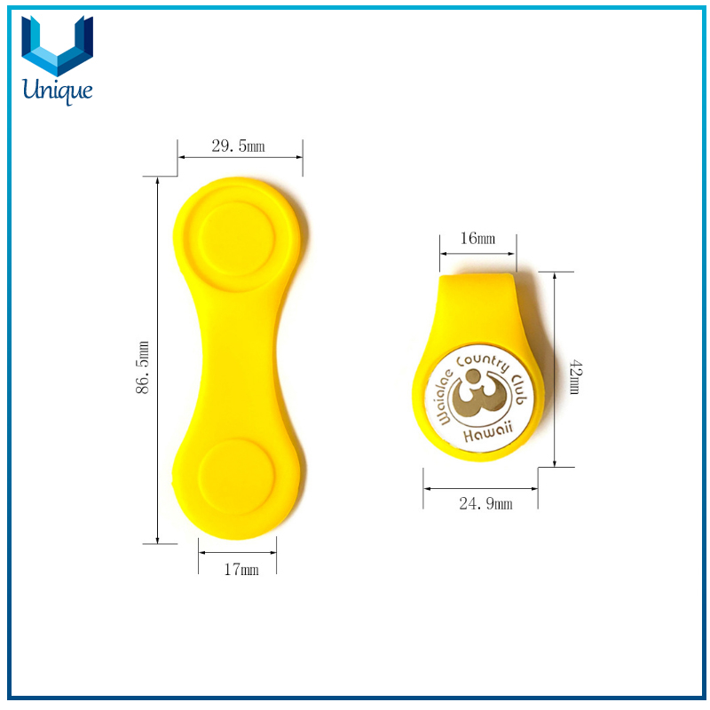 Available stock Silicone Golf Hatclip with Customize Golf Ballmarker in Set, ECO Friendly Multiple Color Soft Silicone Hatclip for Promotional Gifts
