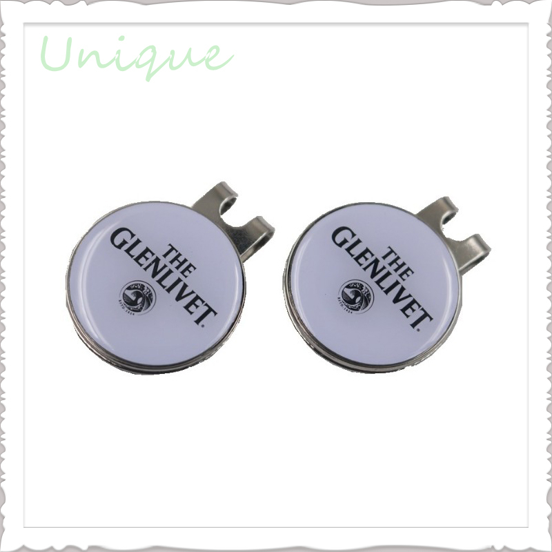 Golf Hatclip with Golf Ballmarker in Set, Customize Logo Round Round Golf Club hatclip with Golf Ballmarker with Epoxy