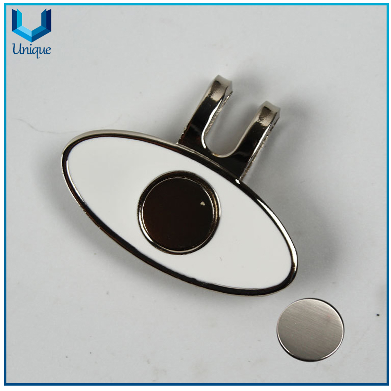 Metal Nickel Golf Hatclip, Customize Soft Enamel Golf Cap Clip, Golf Ballmarker Hatclip with Magnet for Promotional Gifts