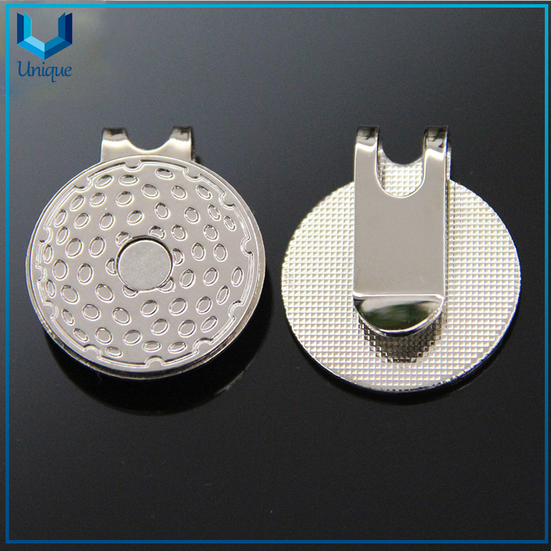 Available stock Blank Golf Hatclip in 23mm, 25mm, 30mm with Magent, Ready to Ship Golf Ballmarker Hatclip in Nickel for Golf Accessory Gifts