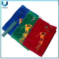 High Quality 100% Cotton Towel, Customize Embroidered Logo Golf Towel,Sports Towel, Fishing Towel, Black White Sports Towel, Golf Towel