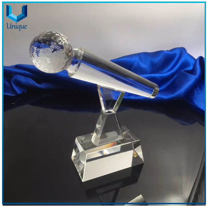 Available Stock Crystal microphone award Trophy-2 