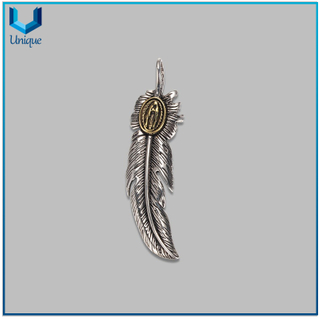 vintage 925 silver pendant,Real Italy Mexico 925 Sterling Silver Pendant, Wholesale Real 925 Silver Feather Necklace Pendant