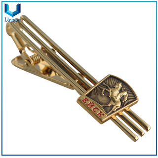 China Factory Wholesale Custom Fashion Metal Tie Bar, Brass Material Plated Gold Military Tie Clip with Gift Box,3D Collar Bar for Promotional Gifts
