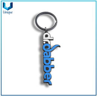 Coporate Logo Customize Keychain, Black Nickel Hard Enamel Fashion Keychain, Creative Design Letters Metal Keyring for Souvenir Gifts