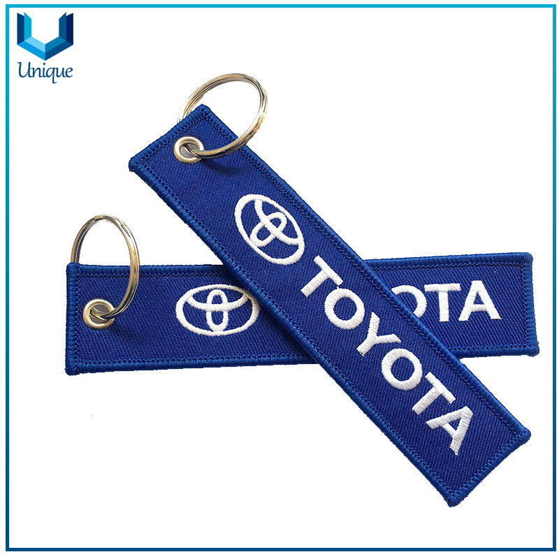 Custom Lanyard Embroidered Keychain,Wholesale Polyester Keychain with Printing Logo for Promotional Gifts 