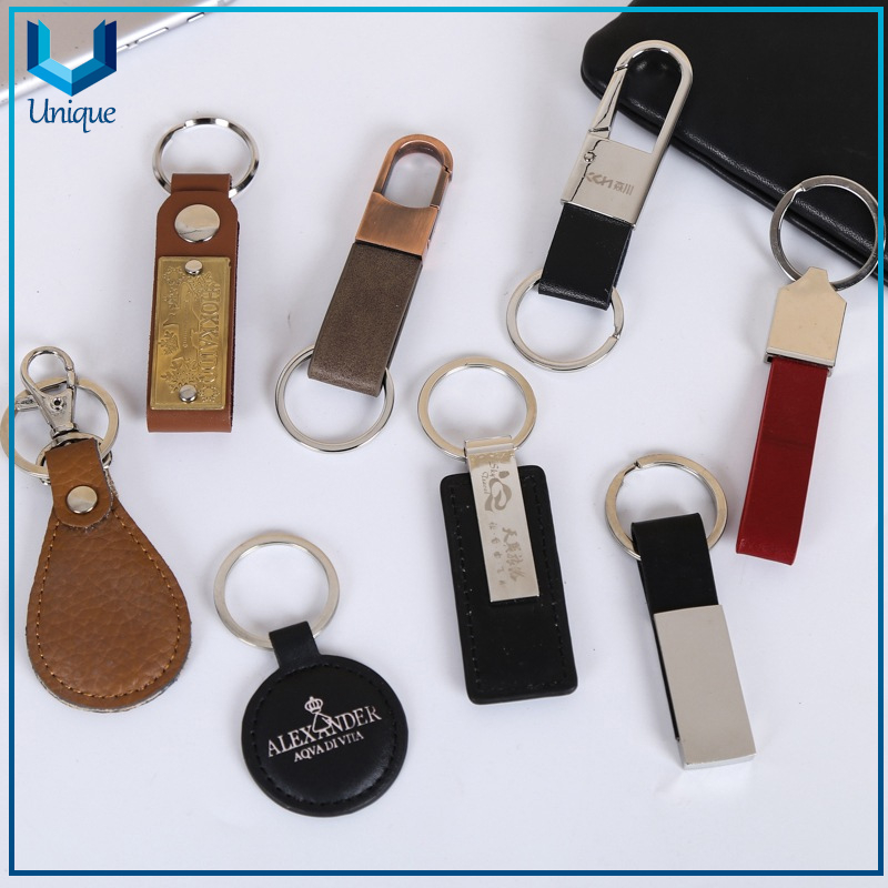 Manufacturer Custom Personalized Designer Logo Sublimation Blank 3D Metal Leather Keyring Keychain,Custom Leaher Keychain for Car