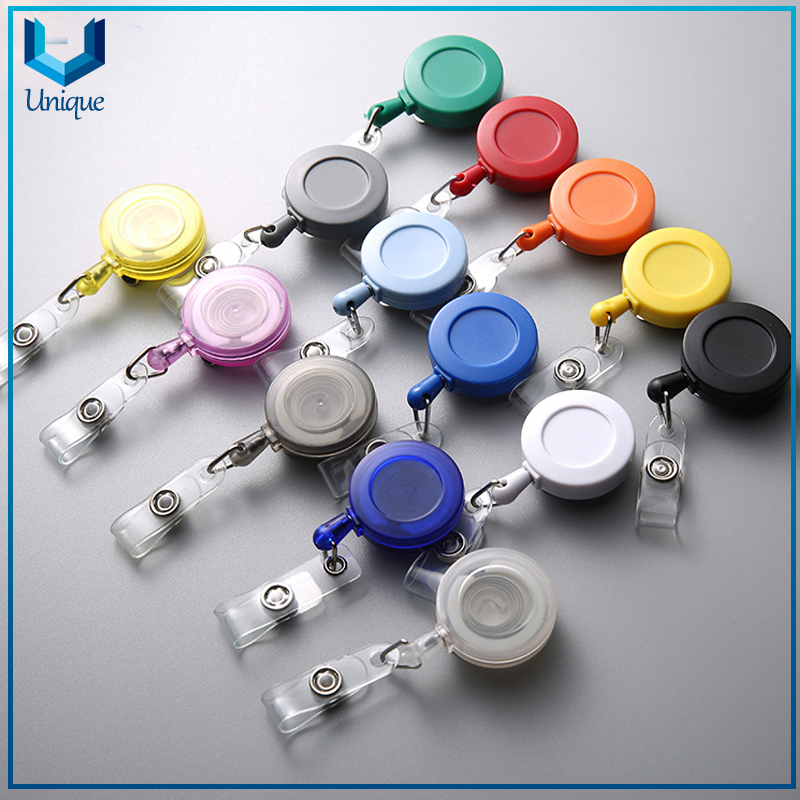 Customize Plastic Badge Reel with Keychain, Custom Printing Logo with Epoxy Badge Reel with Belt and keyring for Corporate Office stationery