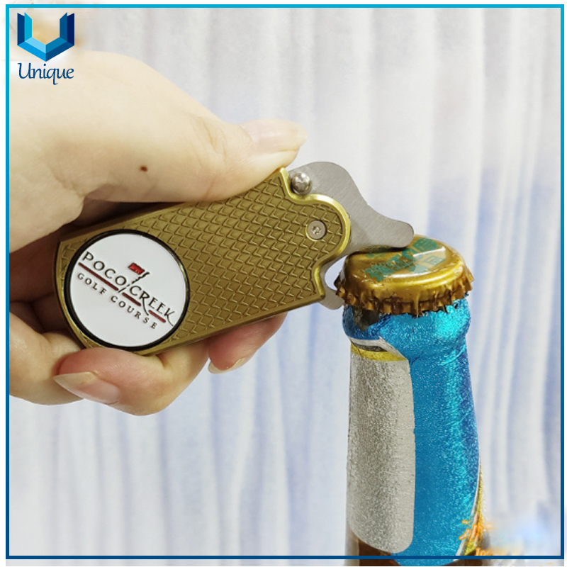 Fashion Golf Accessories, Golf Metal Divot Tool with Customized Golf Ballmarker in Set for Promotional Gift,Golf Divot Tool with Bottle Opener Funtion