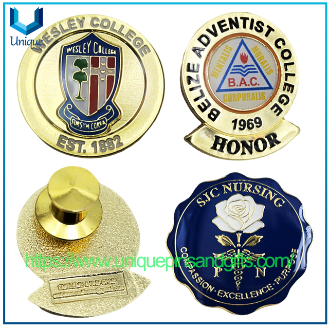 Custom 3D Metal School Brooch Lapel Pin Badge College Honor Badge SJC Nursing Badge