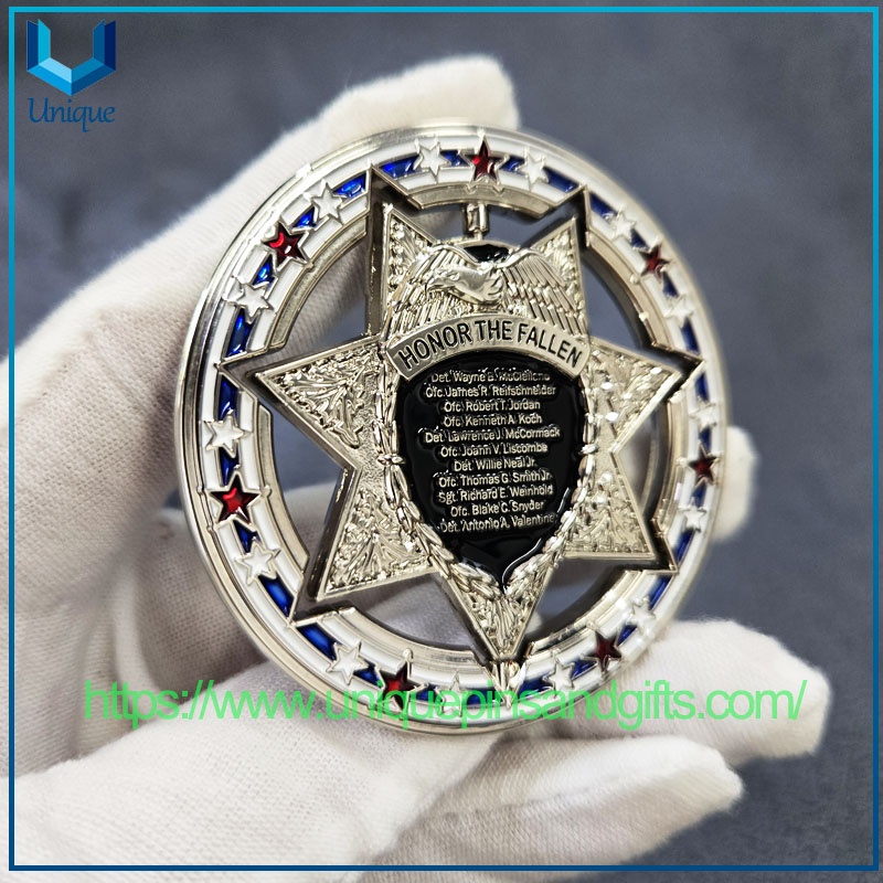 Custom Cast 3D Metal Medallion Metal Coin Souvenir Coins Shiny Gold Anniversary Patrolman Vortical Commemorative Coin
