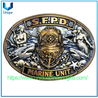 Custom Design High Quality USA MARINE UNIT SFPD 3D Metal Belt Buckle with UV Printed Exquisite Patterns