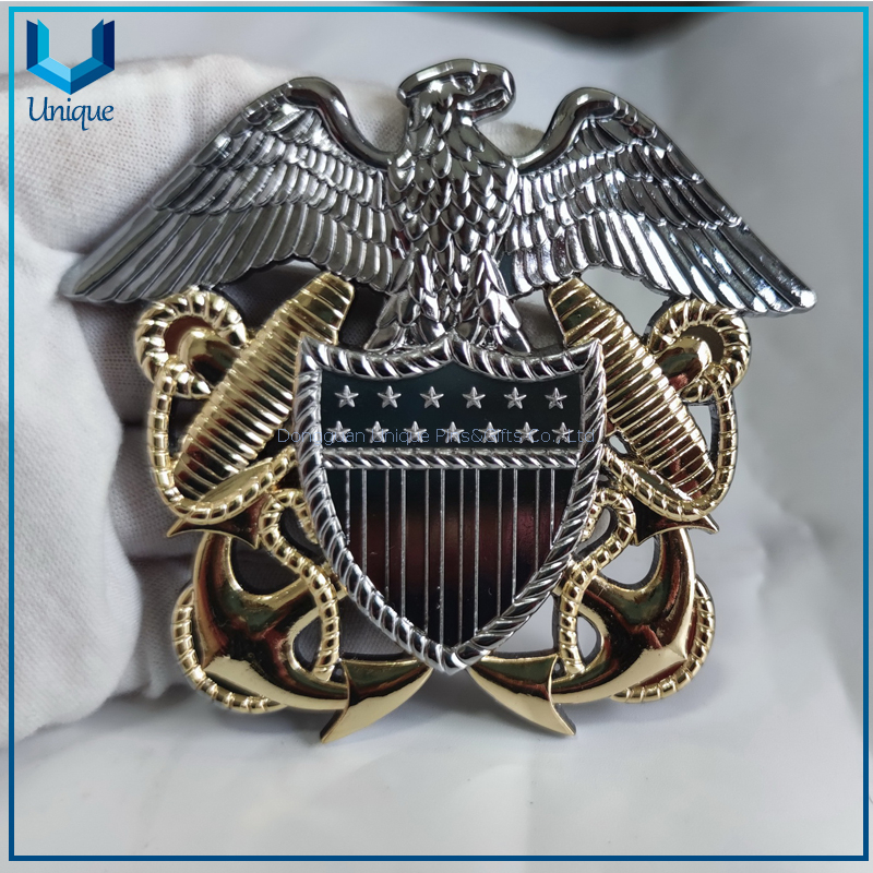 High Quality 3D Two Tone Challenge Coin, USA LDO Nickel+Gold Anchor Commemorative Coin For Souvenir Gifts