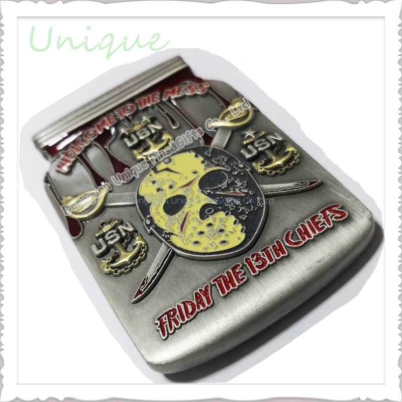 Customize Souvenir Bottle Shape Dual Side 3D Challenge Cpin for Police