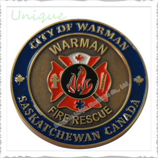 Customize Design Canada Fire Rescue Warman Challenge 3D Coin for Police