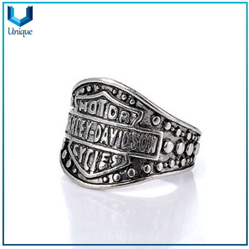 Jiushang retro navy boat anchor style alloy copper titanium steel hip hop fashion vintage punk jewelry mens ring