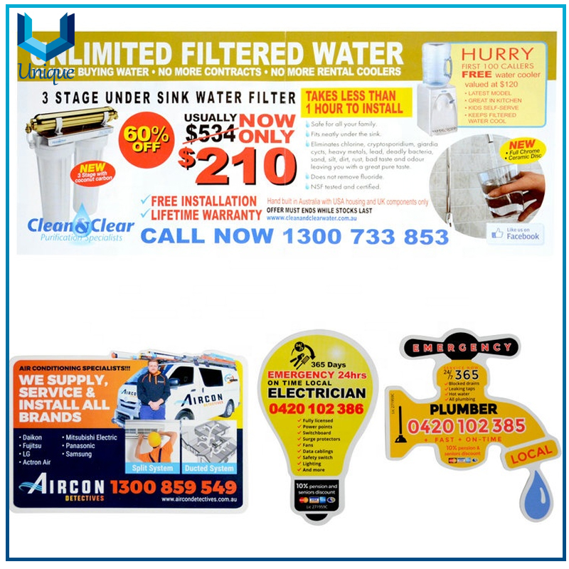 Custom Plumber Magnet Promotional gifts Business Card Paper Fridge Magnet with DL layer