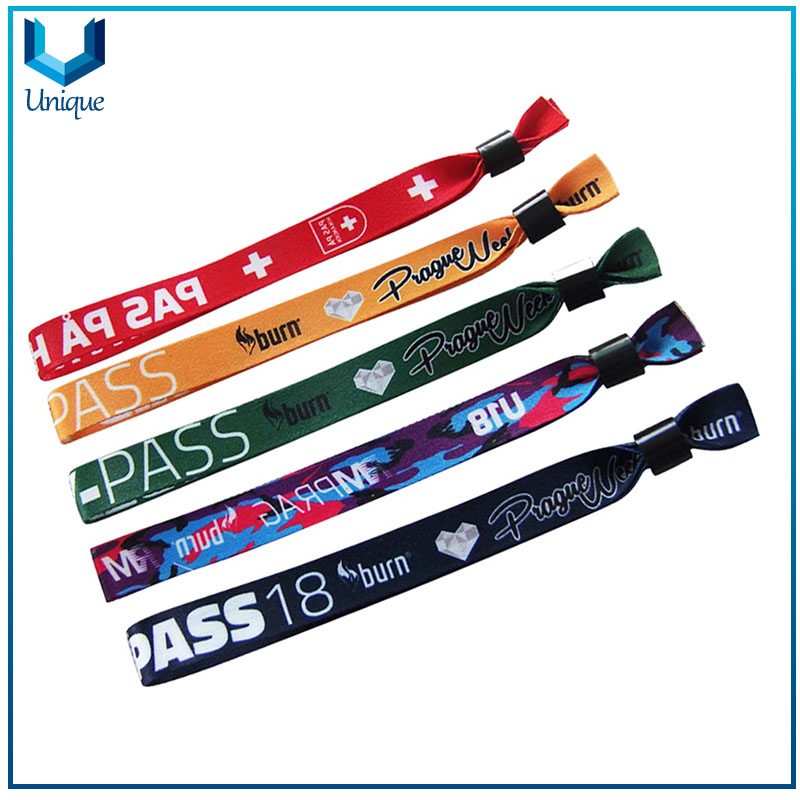 OEM Free Sample Customize Logo Sport Bracelet Fabric Festival Woven Wristband
