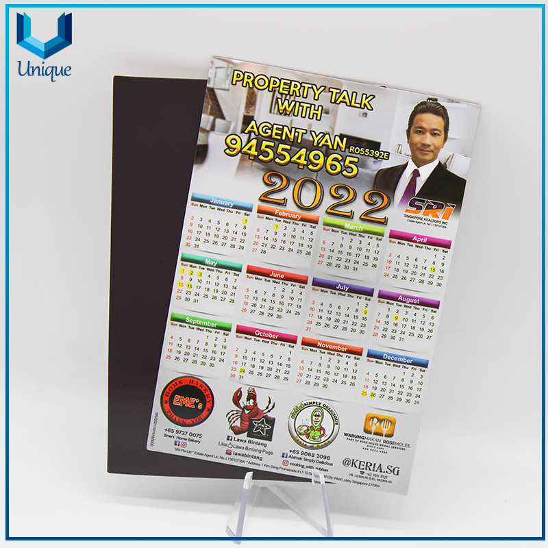 Custom monthly magnetic calendar promotional fridge magnet