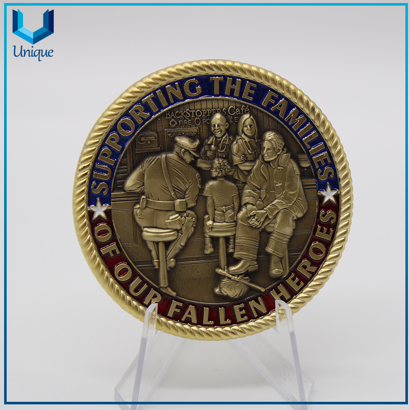 Coin Supplier Rocket Gold Medal Round Gold Mirror Coin