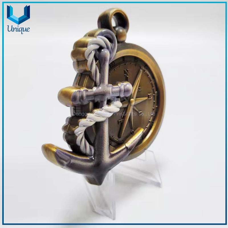 12mm thick High 3D Relief Souvenir Military Navy Metal crafts Displayer Medal Coin