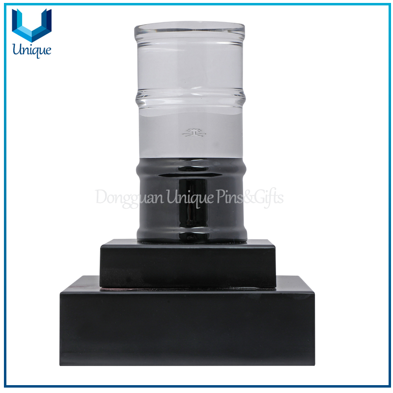 Newest Crystal Sky Scraper Award Trophy For Office Table Decoration,Oil barrel award holder