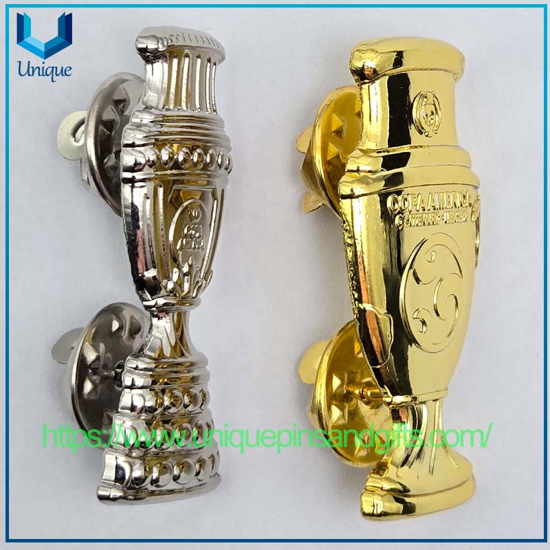 Customized 3D Metal Commemorative Brooch Badge Emblem School Badge Zinc Alloy Plating Gold/Silver COPA AMERICA CENTENARIO-USA 2018 Enamel Lapel Pin Badge