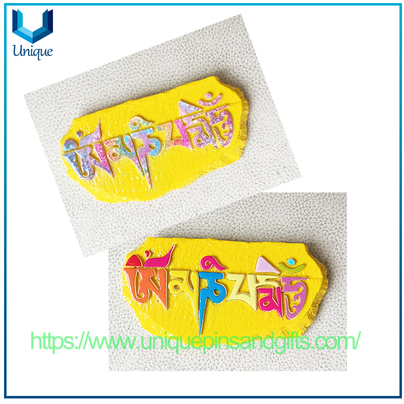 Custom Cityscape Fridge Magnet Stickers, Lhasa Blessing Resin Fridge Magnet Stickers for Traditional Ethnic Cultural Tourism Handicrafts Souvenir Gifts