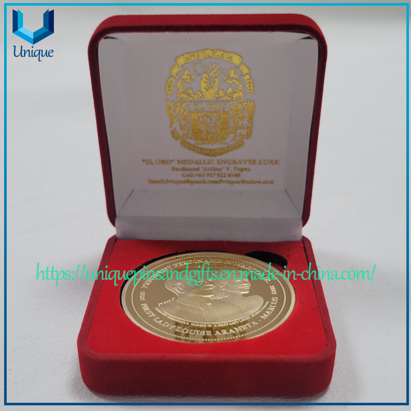 High Quality Custom design Philippine President Medal Coins /Dual side gold/silver plating Commemorative Medal Coin