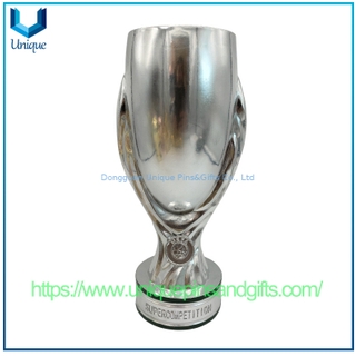 Custom Design Varisized Super Cup Football Trophy Big Decoration Plated Gold Silver Fans Souvenir Trophy