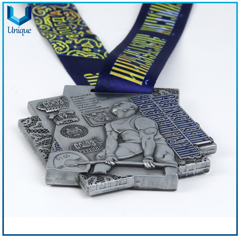 3D Copper Plating Medal, Weightlifting Award Medal, Custom Sports Competition 3D Metal Medal