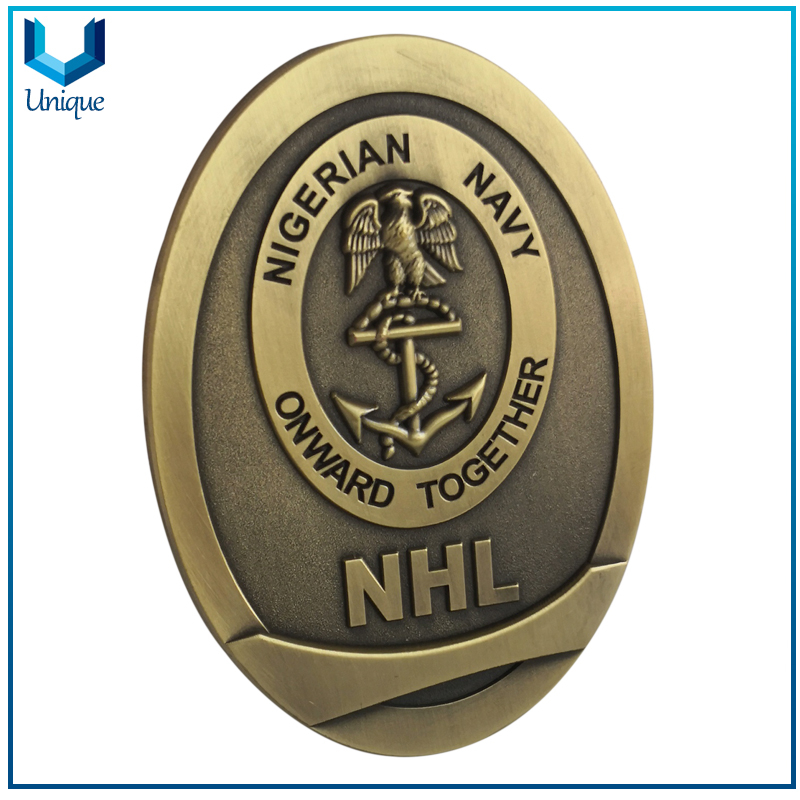 Customize Coin Medal, Antique Brass Plated 3D Medal with Velvet Box Packing, Soft Enamel Medal in Customize Design for Honor