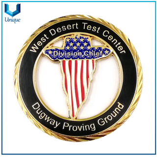 China Wholesale Challenge Coin Factory,Hollow Out Coin, Cut Out Coin, Dimaond Edge Coin, Division Chief Gold Coin