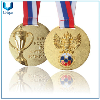 Customize Design Medal, 3D Gold Football Trophy Medal, Sport Award Military Metal, Souvenir Honr Medal for Competition