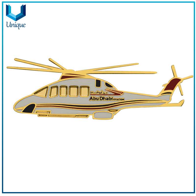 Customize high quality Lapel pin,Hard Enamel Souvenir Pin Badge, Helicopter Golf Pin, Airforce Military Badge,Arab UAE Aviation Metal Pin