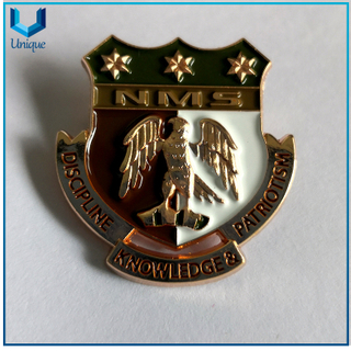 Rose Gold Plating Pin Badge, Nigeria 3D Police Badge with Safety Pin, Free Sign Metal Crafts Customize From China